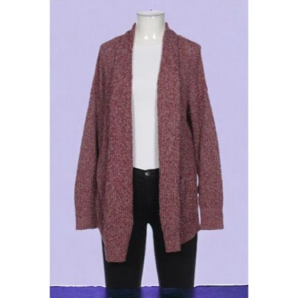 Abercrombie & Fitch oversized long sleeve purple cardigan duster sweater medium - Picture 7 of 7